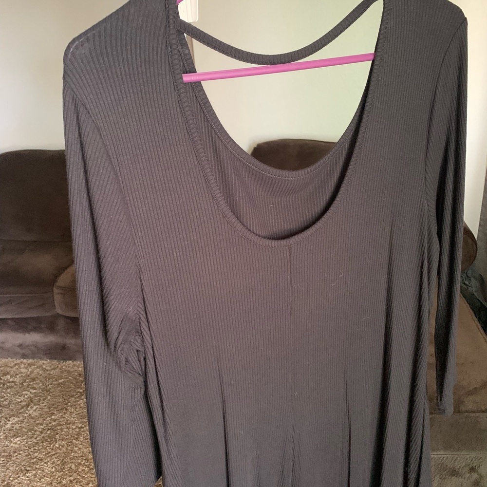 Knee length black dress